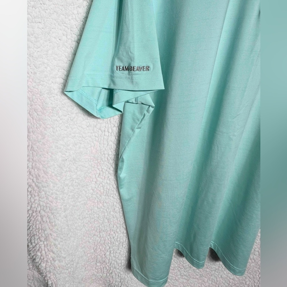 Under Armour Heat Gear Men's 3 XL Turquoise Golf Polo Shirt “Team Beaver” - Picture 2 of 11
